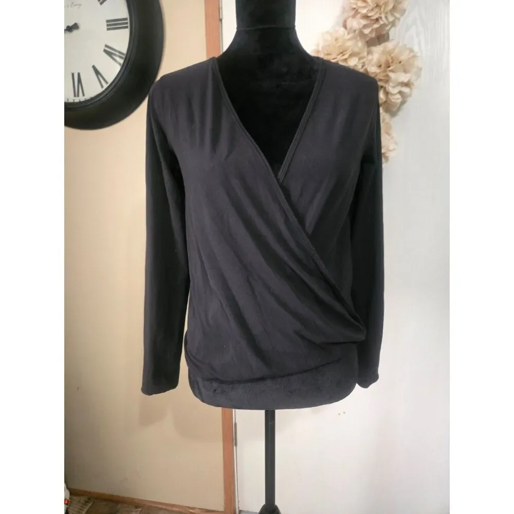 Lululemon - Full Freedom Long Sleeve Wrap Top Black Size 4